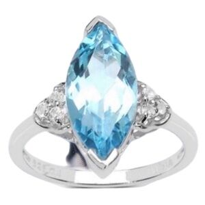 Topaz 3.40 CTW set in Sterling Silver Designer Ring - Size 7 NWT